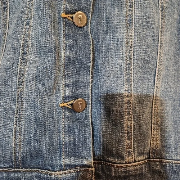 Upcycle Anthropologie Pilcro and the Letterpress Amore Jean Jacket size Small - Picture 6 of 9
